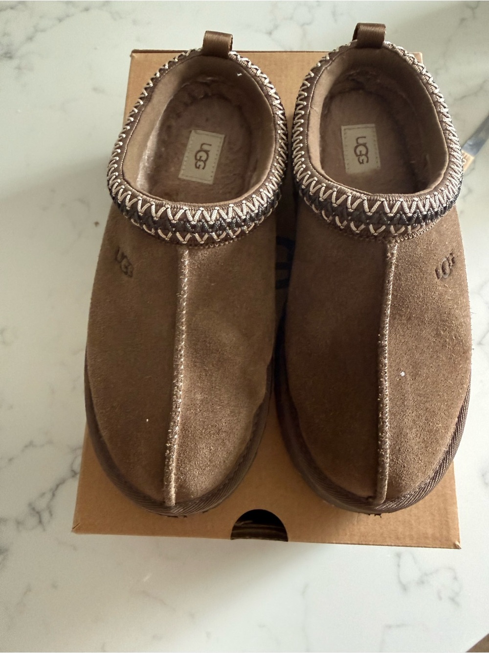 UGG Kids Chestnut Slip-On Suede Slippers
